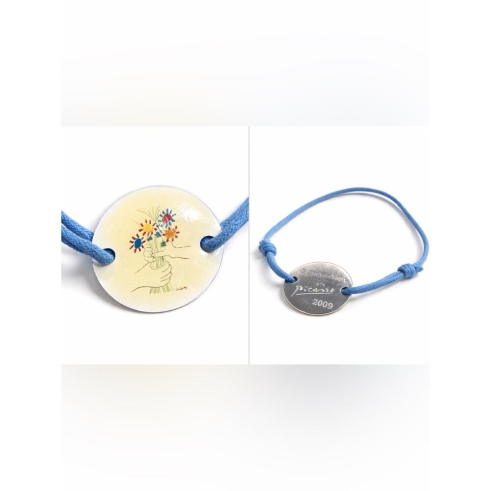 Picasso 2009 Blue Cord Round Pendant Necklace
